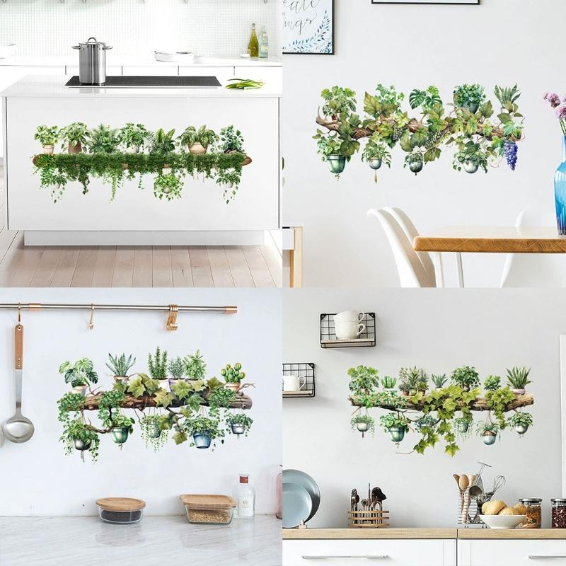 Plant Branch Wall Stickers Bedroom Living Room Background Wall Decoration Home Decor Pvc Mural Art Decals Wallpaper
