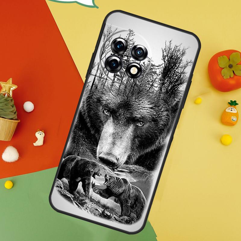 Cute Grizzly Bear Case For OnePlus 15 12 12R 13T 13R 13 11 9 10 Pro 10T 8T Nord 5 CE 2 3 4 Lite N20 N30 Cover