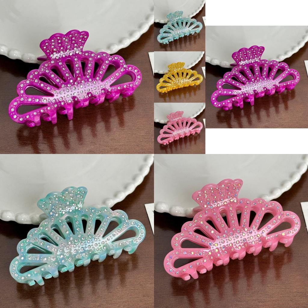 Stylish Premium Quality Acetate Hair Claw Clip Adorned With Sparkling Diamonds For Thick Hair