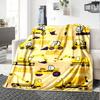 Construction Vehicles Pattern Lightweight Personalized Blanket Customize Your Name Soft Cozy Great For Sofa Couch Office Bed Picnics Four Seasons