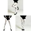 White Velvet Floral Pattern Stockings For Young Women With Breathable Elasticity