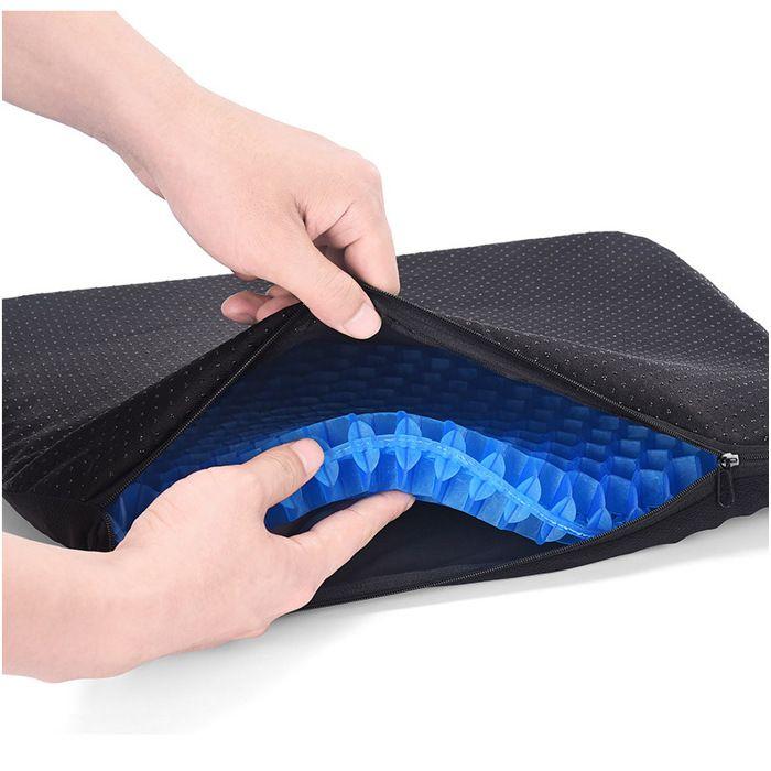 Gel Seat Cushion, Anti Bedsore, Pressure Relief Orthopedic with Non-Slip Cover Car/Office/Wheelchair
