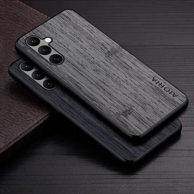 Custodia per Samsung Galaxy A14 A15 A25 A35 A24 A34 A54 fonda modello in legno di bambù custodia in pelle coque di lusso per custodia samsung a54