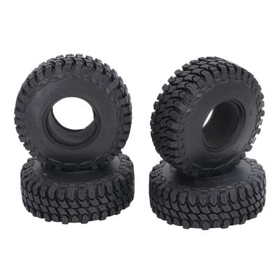 4PCS Rubber Tires Wear Resistance 1 10 RC Climbing Car Tire Replacement for SCX10 115mm Diameter 40mm Width Black