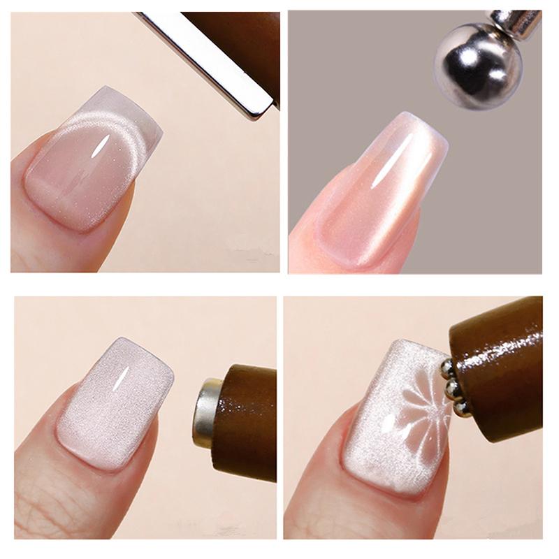 3-in-1 Multifunctional Cat Eye Nail Magnet Stick With Magnetic Beads Strong Gel Polish Manicure Salon Nail Art Tool