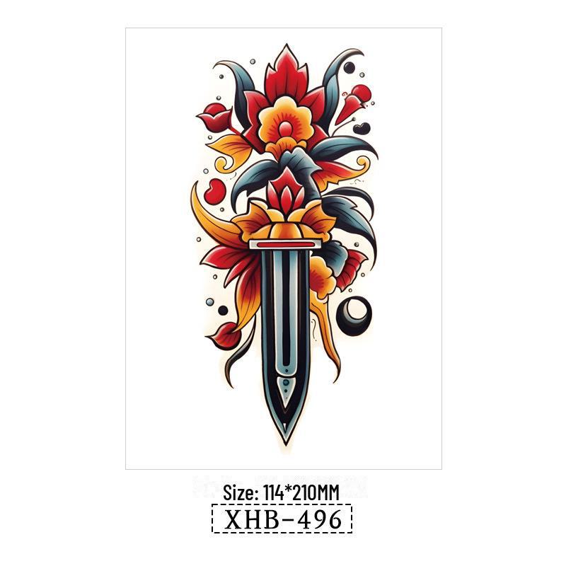 Vattentäta Svarta Djur Halvarm Tatuering Klistermärken