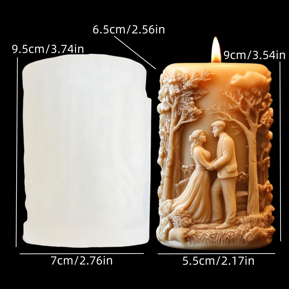 Para trzymająca się za ręce, obejmująca się, wytłaczana cylindryczna forma silikonowa na świecę, prezent na Walentynki, bogini, mężczyźni obejmujący się, formy gipsowe