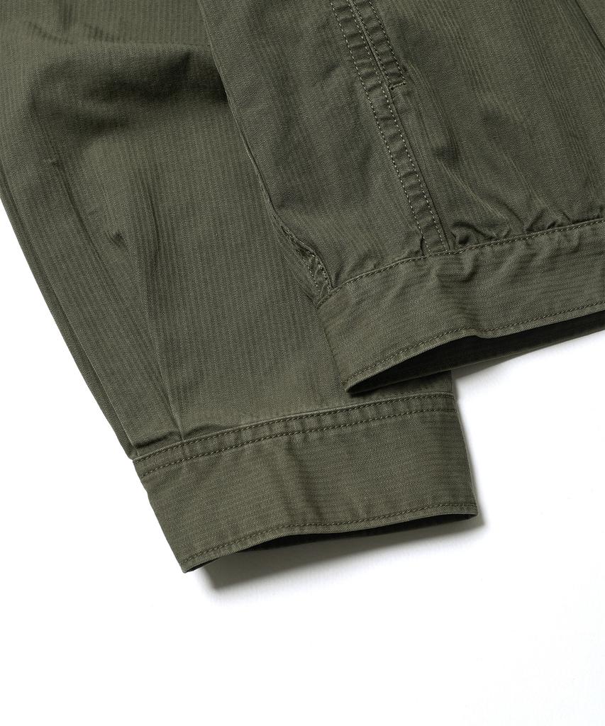 Esfai Shirring Trucker Jacket (Olive)