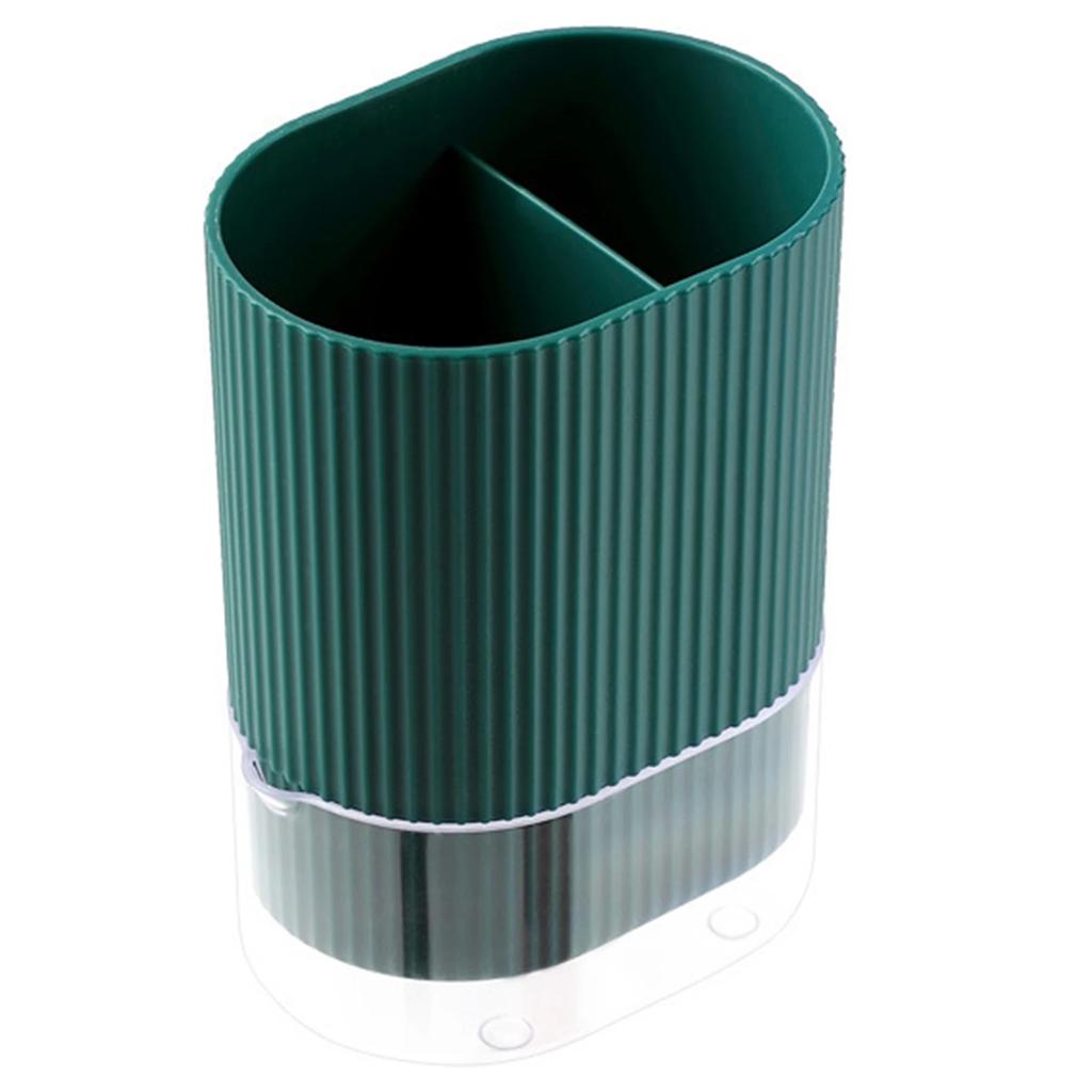 New Kitchen Utensil Holder 2 Grid Divided Dish Drainer Chopsticks Spoon Fork Tableware Drain Storage Box with Tray Kitchen Tools