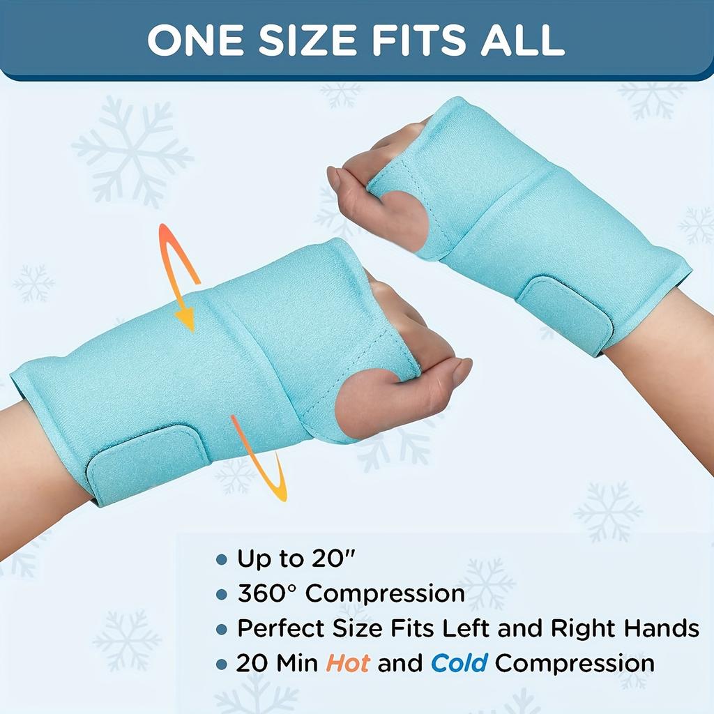 Reusable Wrist Hot Cold Pack - For Soothing Heat & Ice Therapy. Ideal for Hand & Wrist Pain Relief. Reusable Gel Compress.