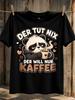 Gerunisex Just Wants Coffee Panda Tired Panda Holding Coffee In A Cozy Look Cute Muted Cartoon Style Unisex All Tshirt