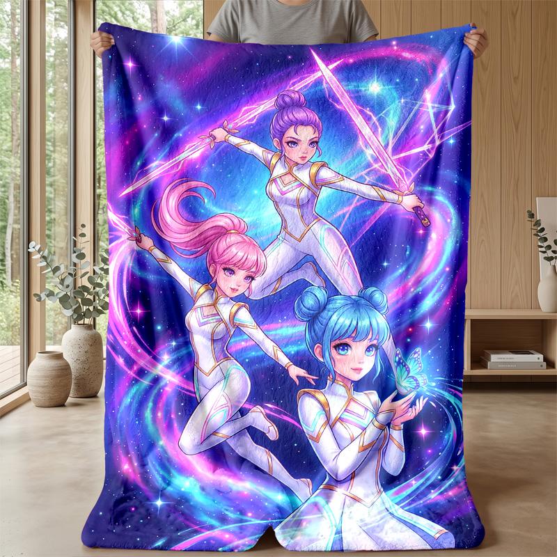 Flame Guitar Art Theme Blanket Lightweight Warm Flannel Blanket Decorative Throw Blanket for Home Decoration