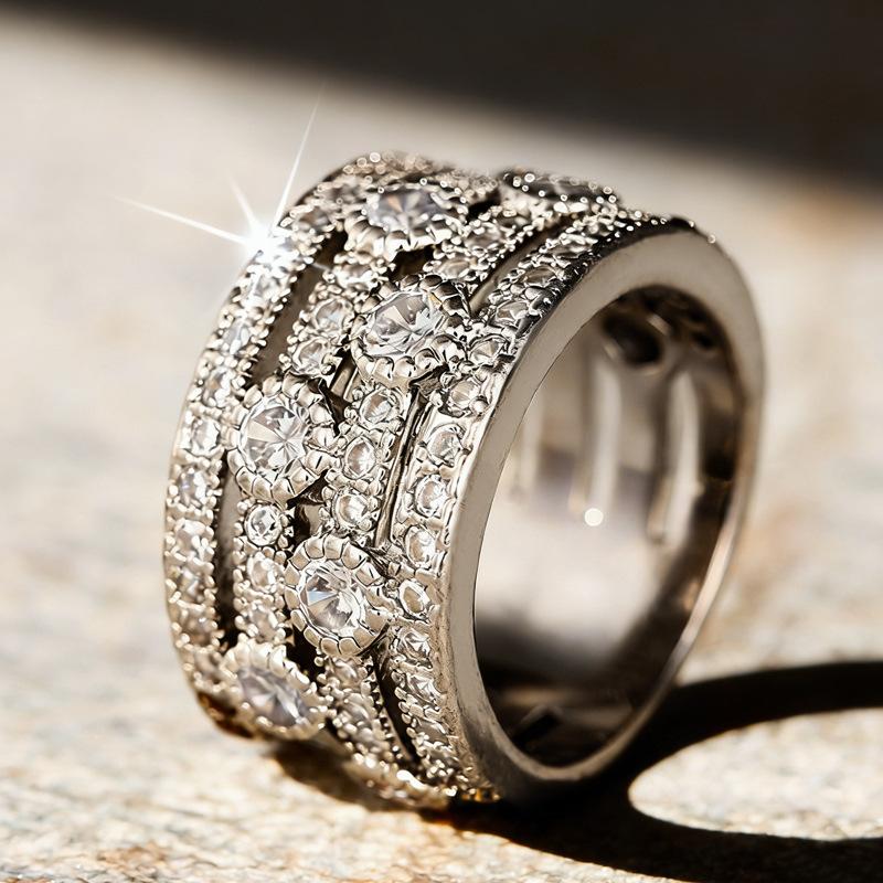 

European and American Light Luxury Style Multi-layer Design Ring, Niche Design Trend, Personality, Fashion, Shiny Accessories 9