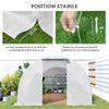 Tunnel Greenhouse, 13.5 m2, 6 Windows, Roll-Up Zippered Door, Galvanized Steel, 4.5 x 3 x 2 m, White