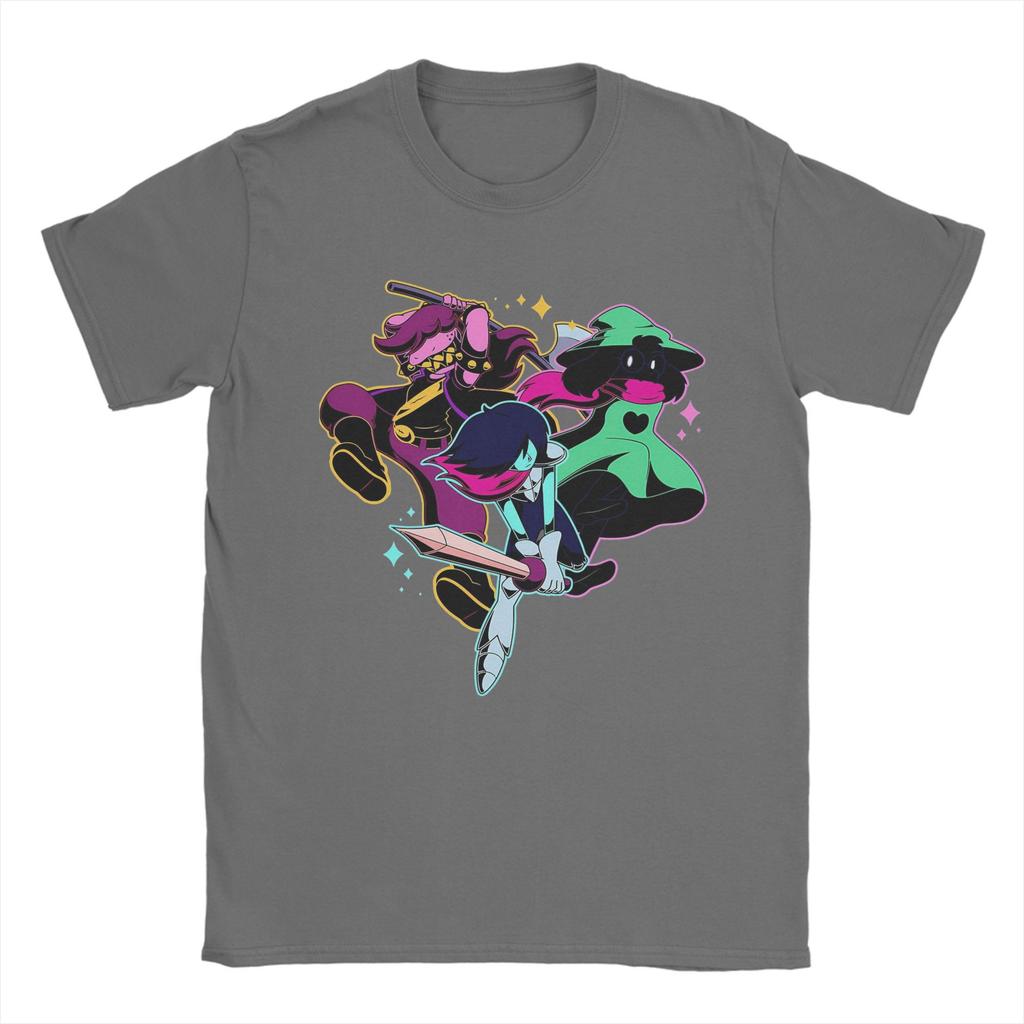 Game Deltarune Kris Ralsei Susie Men's T Shirts  Casual Tee Shirt Short Sleeve Crewneck T-Shirts 100% Cotton Classic Tops