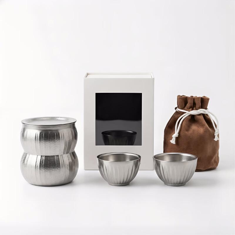 Cha Xun Portable Pure Titanium Tea Set with Tea-Water Separator