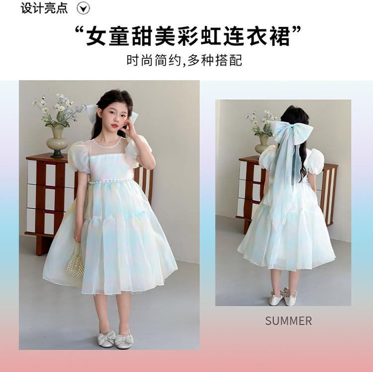 Summer Bubble Sleeve Princess Dress for Girls 2026 New Summer Children's Day Performance Skirt, Sweet Style Dress for Adults