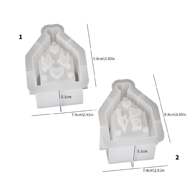 Flexible Silicone Mold for Candle Holder Hollow Out House Night Light Ornament Mould Decorative Resin Mold Handicraft