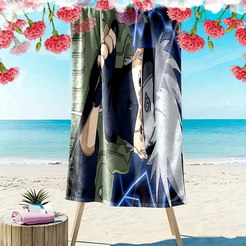 Naruto Kakashi Print Beach Towel, Large Soft Quick Dry Towel for Beach Camping Swimming