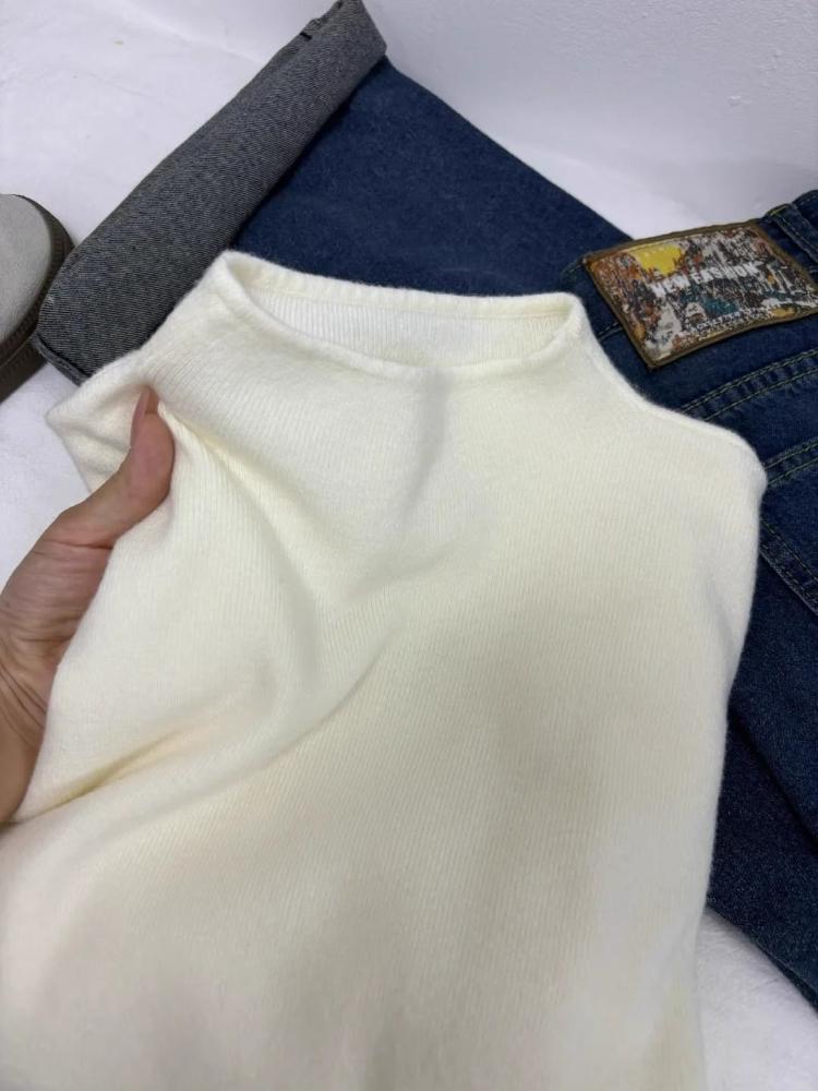 Casual Turtleneck Knitted Long-sleeved Base Shirt Women's Winter Autumn Solid Slim Warm Sweater Korean Version Simple Tops Underwear