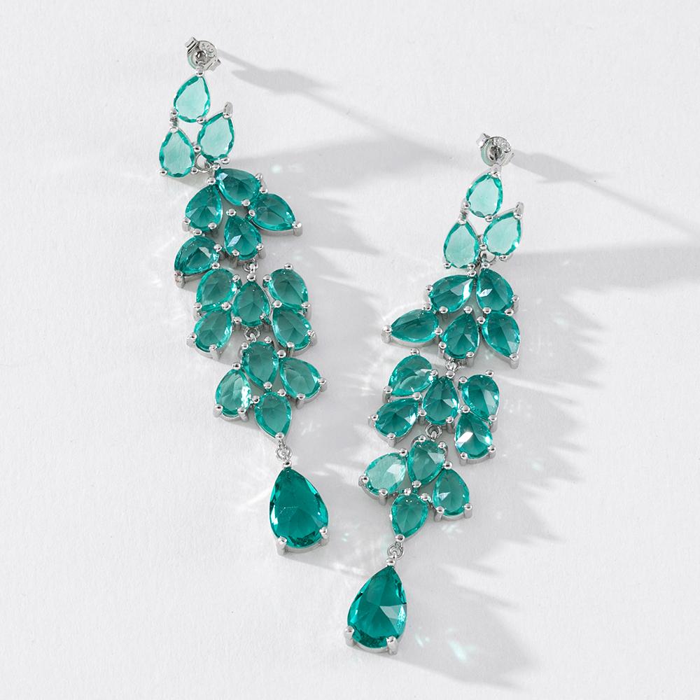

Pindudu Vintage Green Leaf Long Tassel Earrings Fashion Alloy Rhinestone Drop Earrings for Women Jewelry Gifts PD807