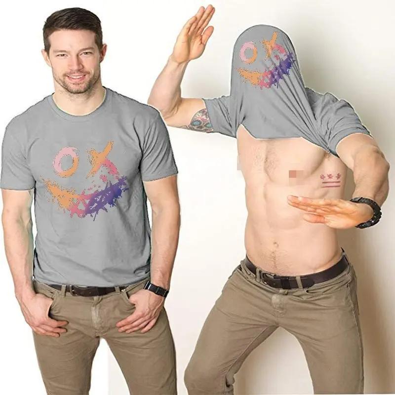 2024 Loose Men T Shirt Weird Soft Custom Print Tshirt Short Sleeve Quick Dry Personality Sweat-Absorbing T-shirt Popular Tee