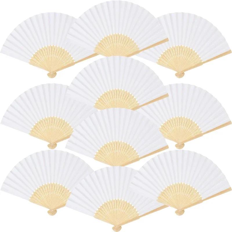 7 Zoll Fächer im chinesischen Stil, leer, Faltfächer, Handfächer, Papierfächer für Kalligraphie, Malerei, Hochzeitsgeschenk, einzeln verpackt