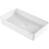 VEVOR Rectangle Vessel Sink, 24" x 13.8" Bathroom Vessel Sink Countertop, White Ceramic Bathroom Sinks Above Counter, Modern Style