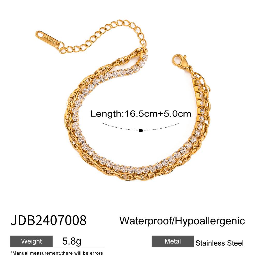 European and American Stainless Steel Zircon Bracelet Jewelry Does Not Fade 18k Titanium Steel