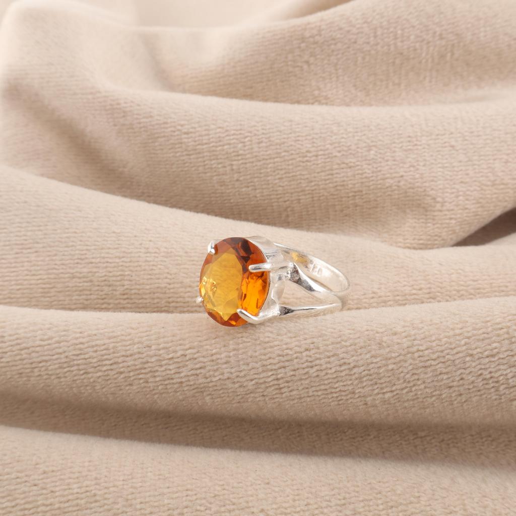 Natural Citrine Gemstone 925 Sterling Silver Handmade Jewelry Pretty Ring For Wife RR-75-1