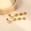 Creative niche design festival Mosquito coil fringed stud earrings fashion light luxury zircon earrings stainless steel plated 18K gold earrings