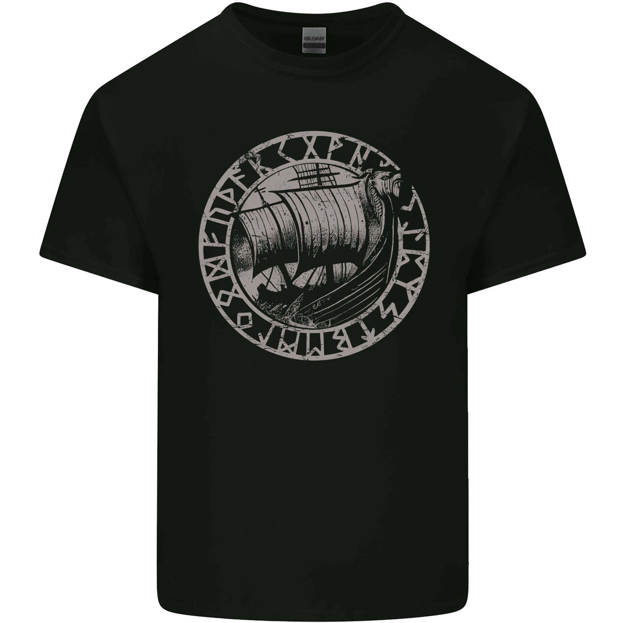 Viking Ship With Norse Text Unisexs Light Cotton TShirt S
