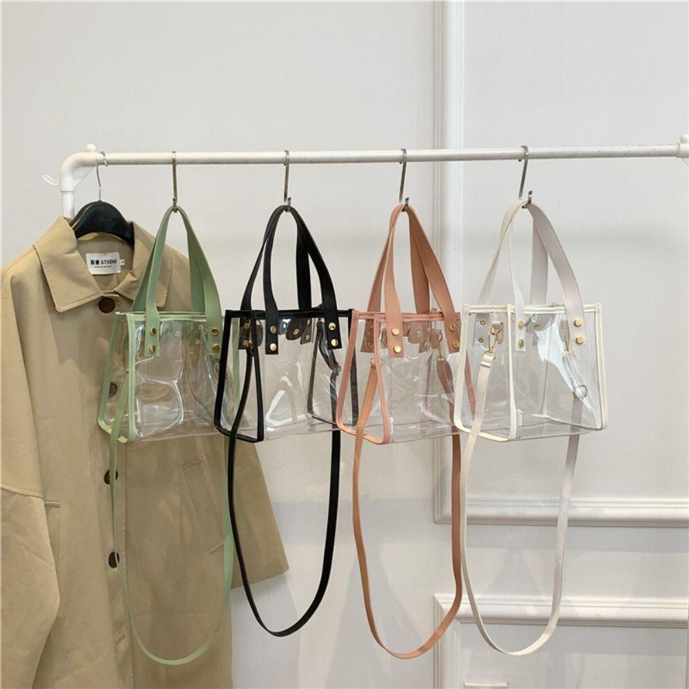 Storage Bag Women Handbag Jelly Bag Crossbody Bag Portable PVC Transparent Bag  Beach
