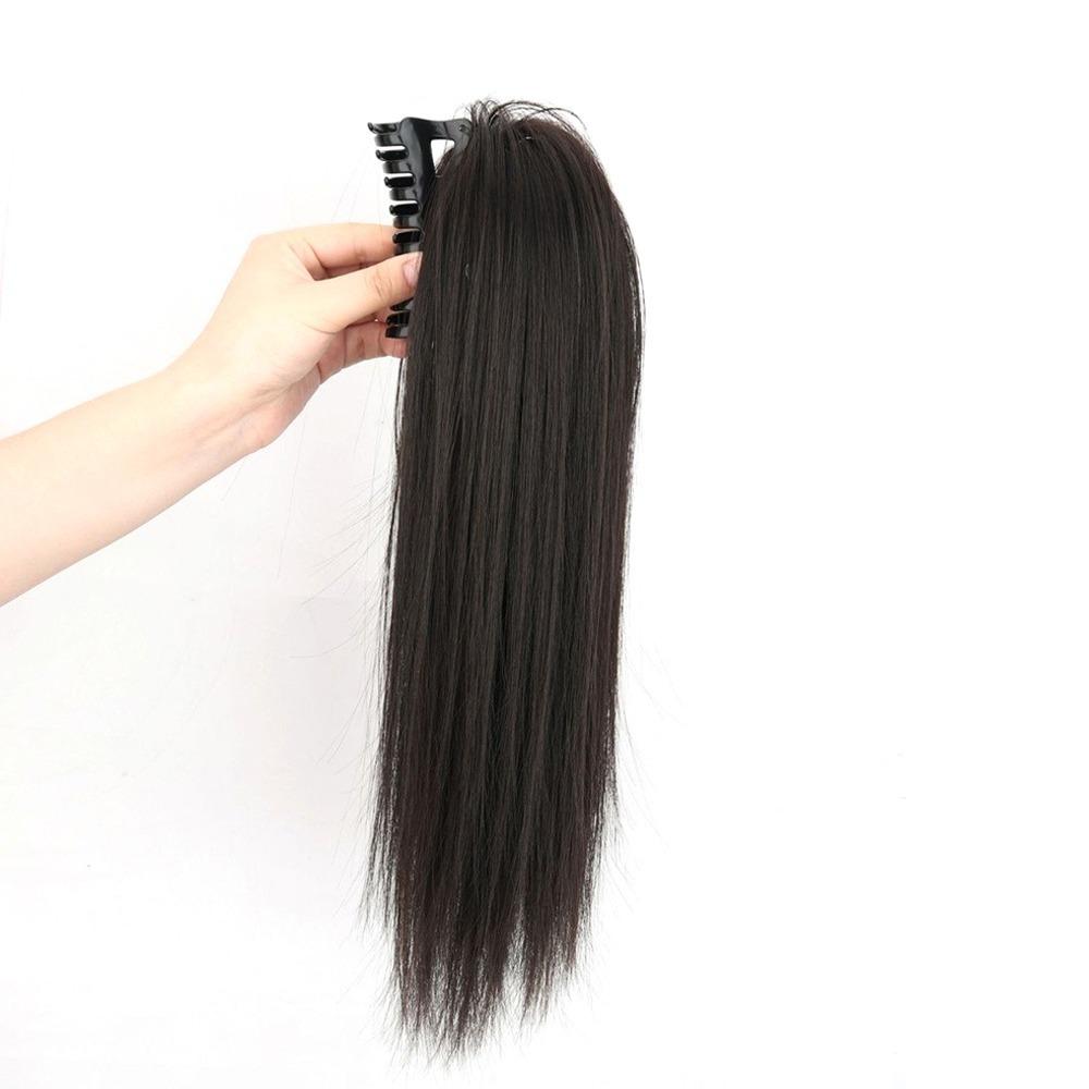 Ciocche per coda di cavallo in fibra sintetica con clip, mezza acconciatura, nuova extension per capelli per donna