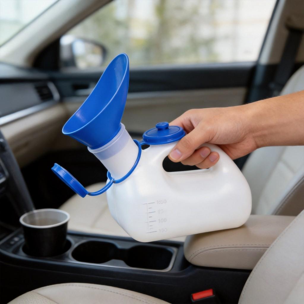 Portable 1000ml Plastic Urinal For Men And Women With Car Interface For Home And Travel Use