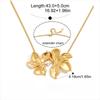 Elegant Flower Pendant Necklace Stainless Steel Sweater Chain Creative Necklace  Jewelry Gift
