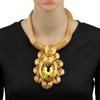 Crystal Pendant Necklace Earrings for Women Chunky Statement Flower Festival Ethnic Tribal Jewelry Accessories