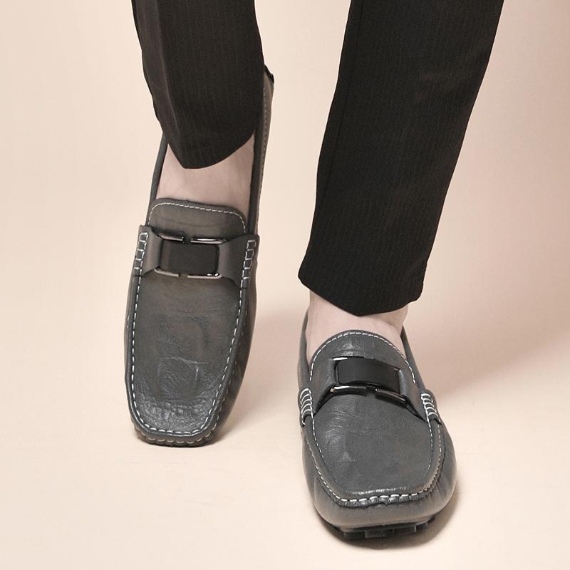 Mode Herren Allround-Slipper Echtes Leder Herren Slip-on Schuhe Atmungsaktiv Allround Herren Freizeitschuhe Outdoor Herren Bequeme Flats
