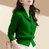 Fashion Minimalist Jacket Long Sleeved Knitted Autumn And Winter Cardigan Niche Loose Fitting Sweater For Women Blazer