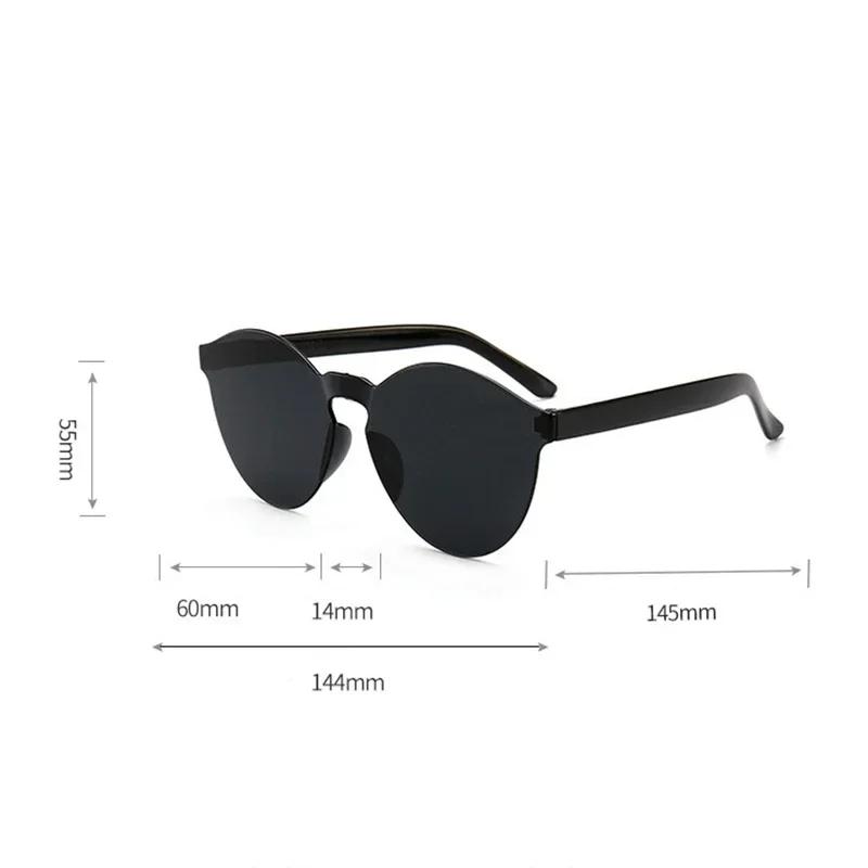 1Pcs Motorcycle Fashion Round Candy Lens Frameless Sunglasses Women/men Jelly Color Frameless Sun Glasses Female Uv400 Eyewear