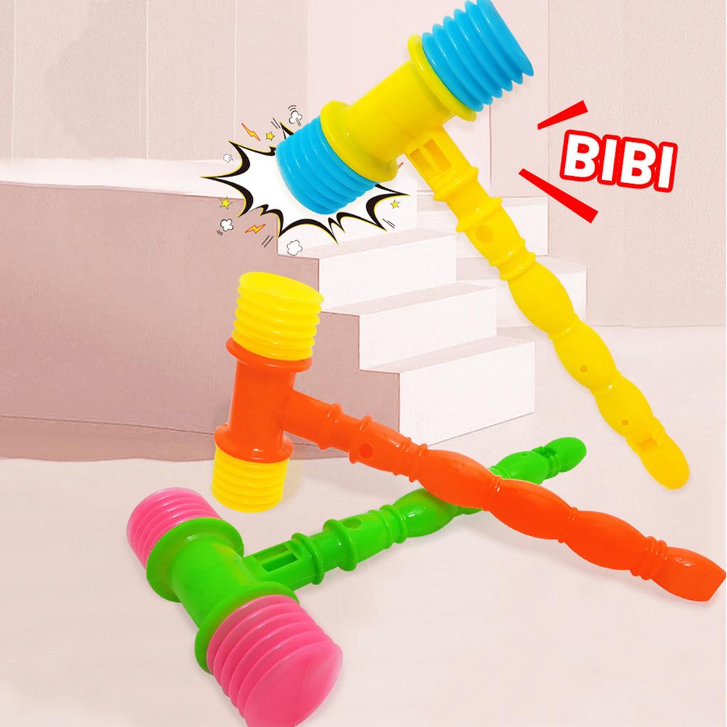 Squeaky Toy Hammer For Kids Sensory Toy Plastic Percussion Sounding Hammer Fun Play Musical Instrument