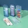Transparent Travel Storage Box Perfect Bathroom Organizer & Cotton Swab Holder