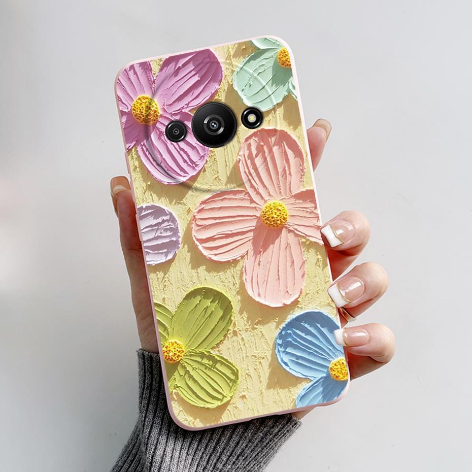For Funda Redmi A3 Case Redmi A3 2024 Back Cover Stylish Painted Soft Silicone Phone Case for Xiaomi Redmi A3 A 3 RedmiA3 Bumper