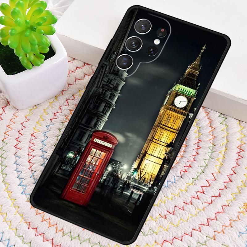 Famous London Landmarks Street Sign Phone Case for Samsung Galaxy note 10 pro S26 Ultra S23 S24 FE S25 S21 S22 PLUS Cover