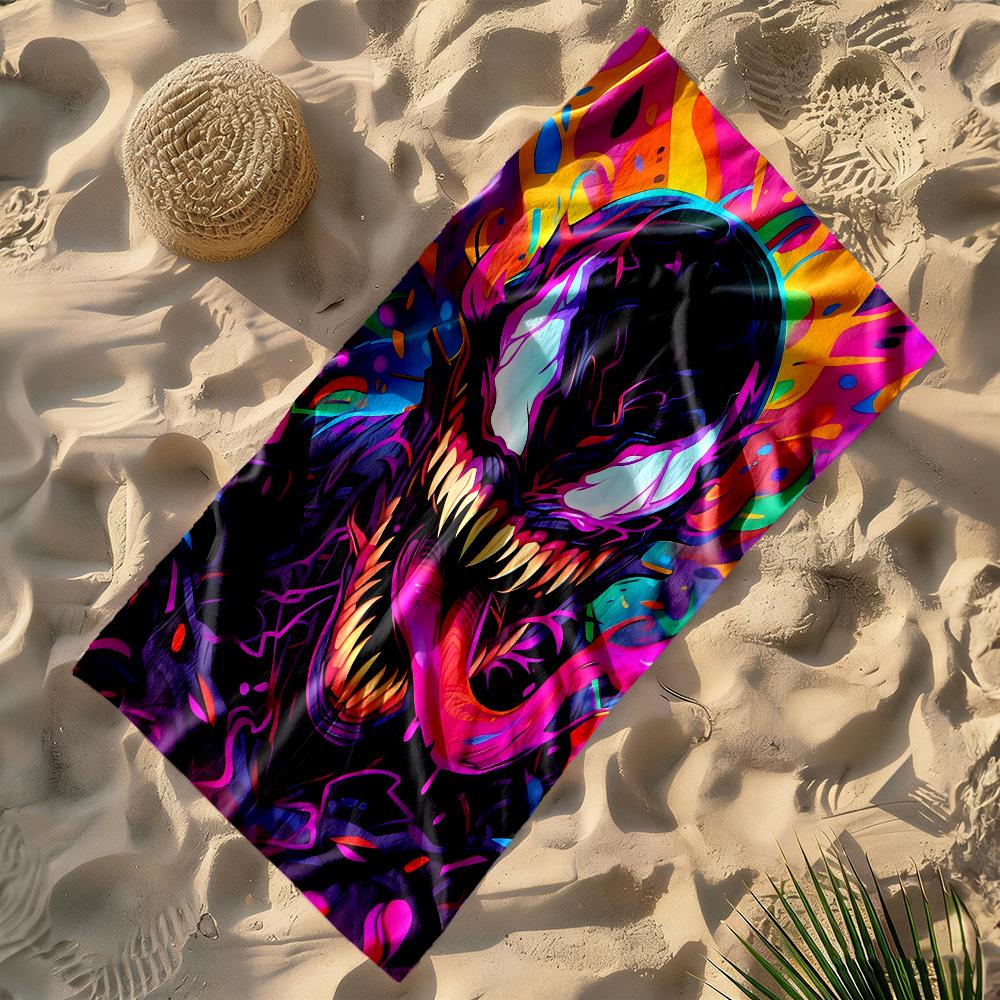 Venom vibrant beach towel Foldable swimming & surfing Vibrant Pattern Perfect Gift for Friends & Family