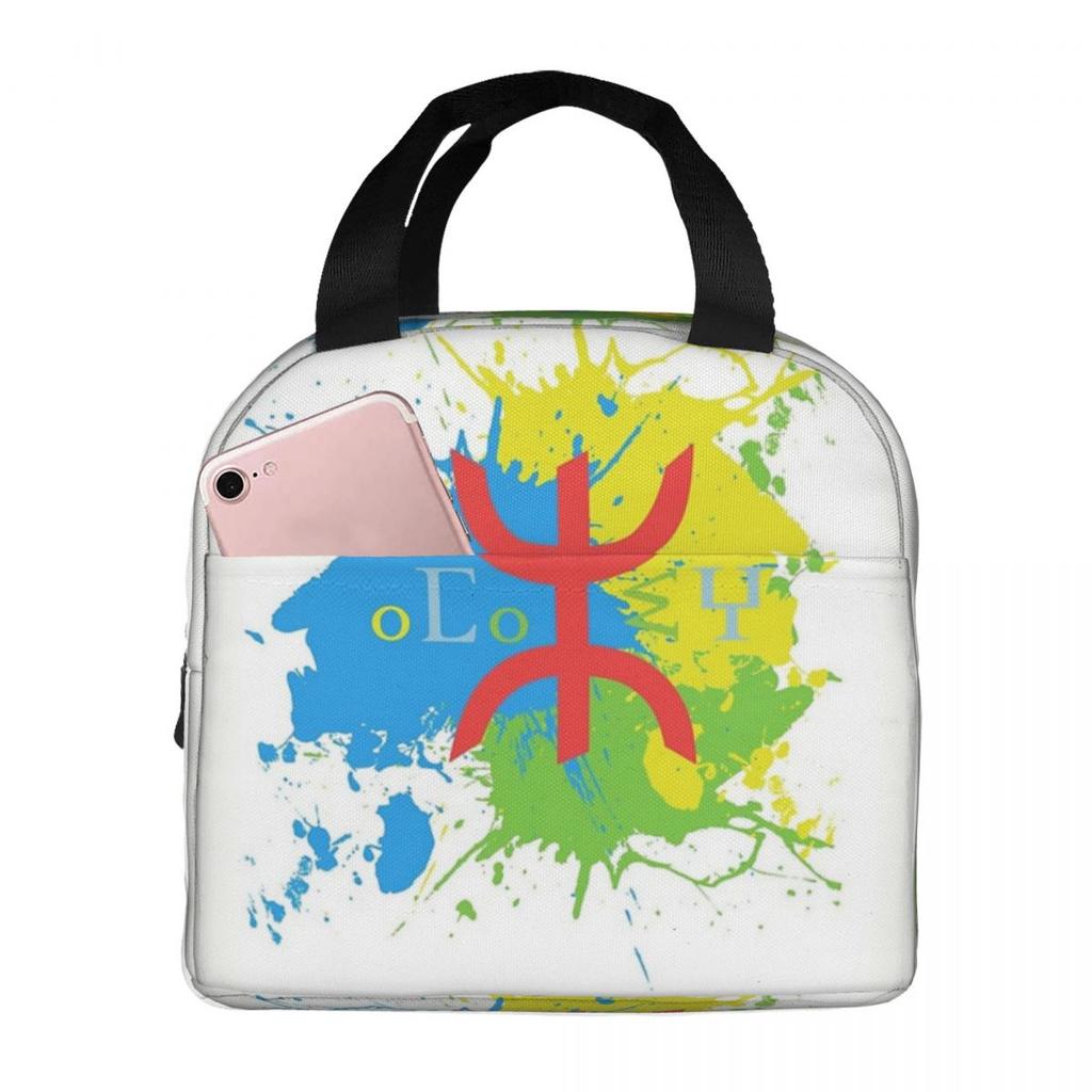 Amazigh Flag Berber Flag Insulated Lunch Bag for Kids School Cooler Thermal Food Box Tote Leakproof Lunch Boxes Container