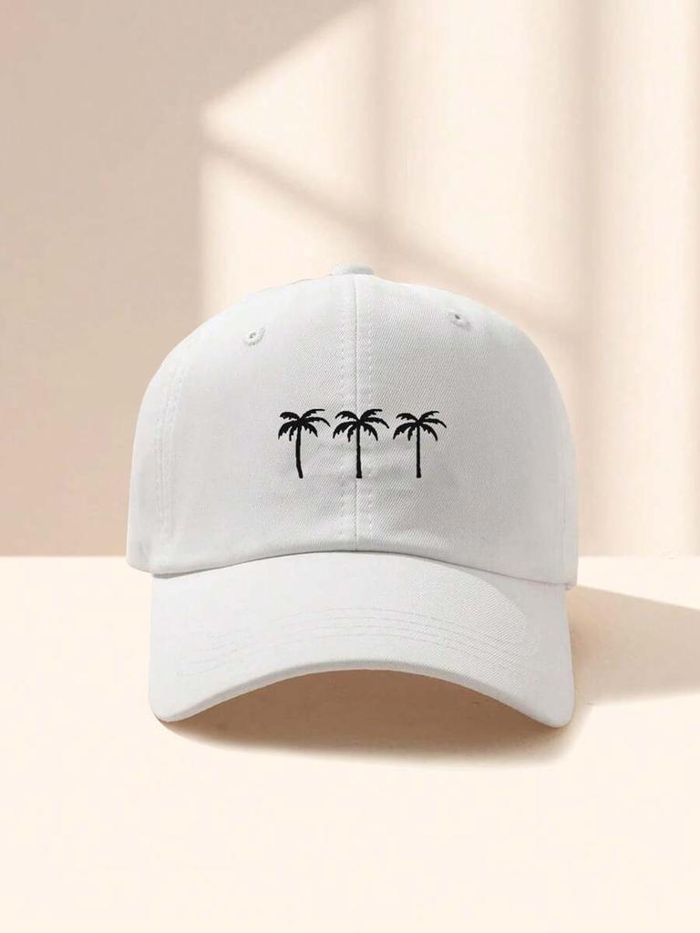 Printed Coconut Tree Baseball Cap Adjustable Outdoor Casual Hat Sun Protection Summer Beach Travel