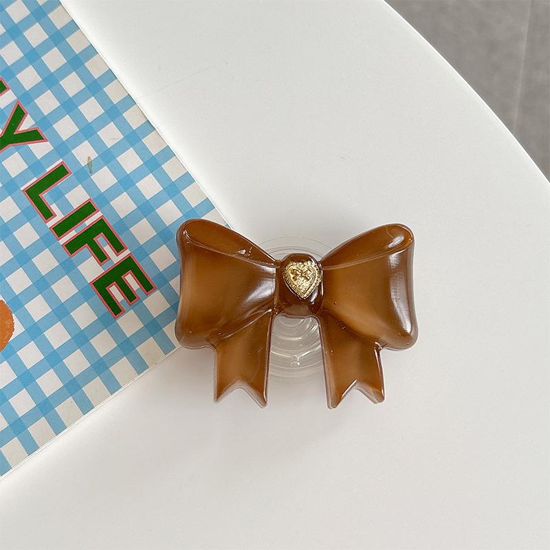Simple Style Desktop Watching Drama Mobile Phone Airbag Bracket Solid Color Bow Paste Creative Stable Support Frame
