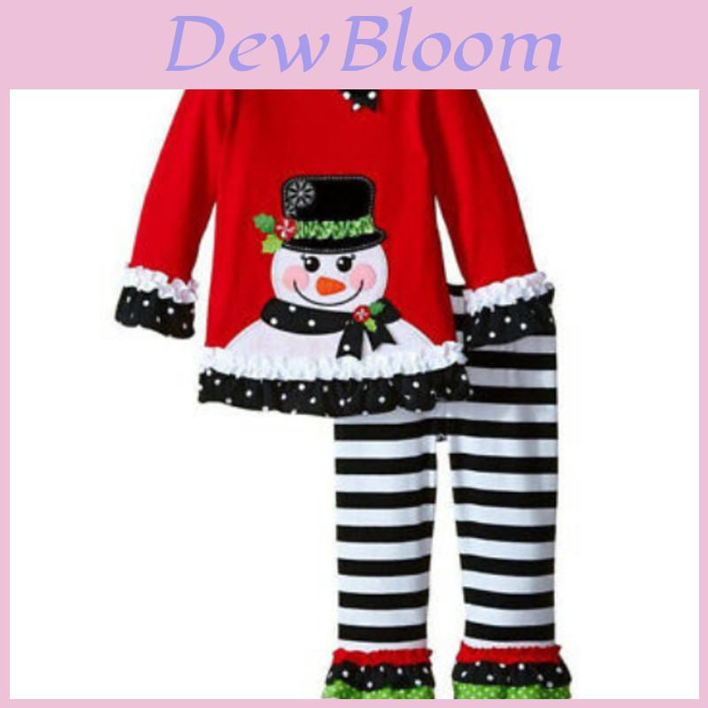 Christmas Kids Clothing Santa Claus Set Children's Lace Pants Two-piece Set