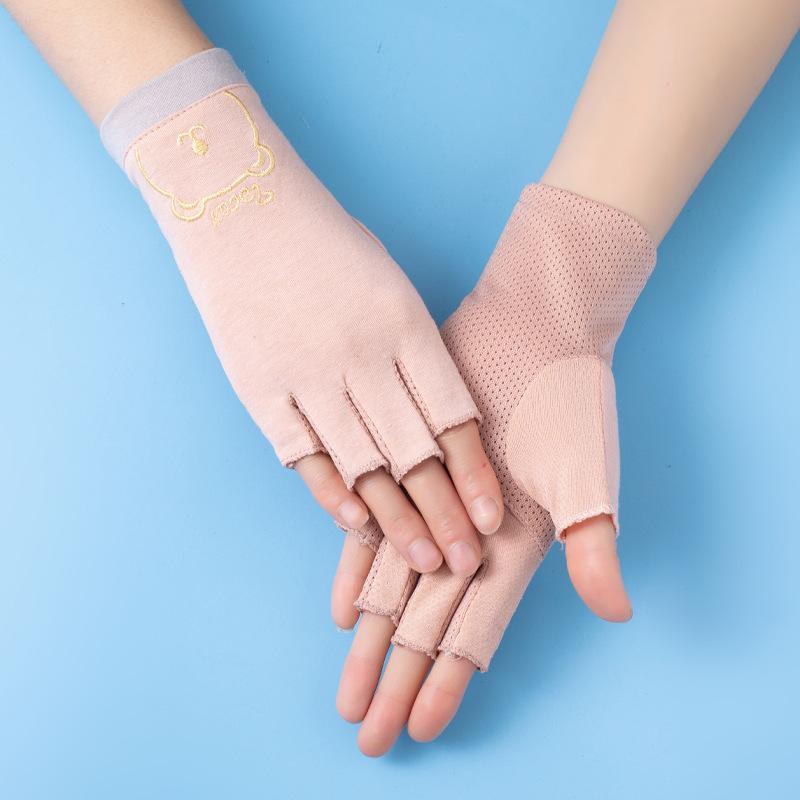 Summer sunscreen manicure gloves UV protection half finger thin
